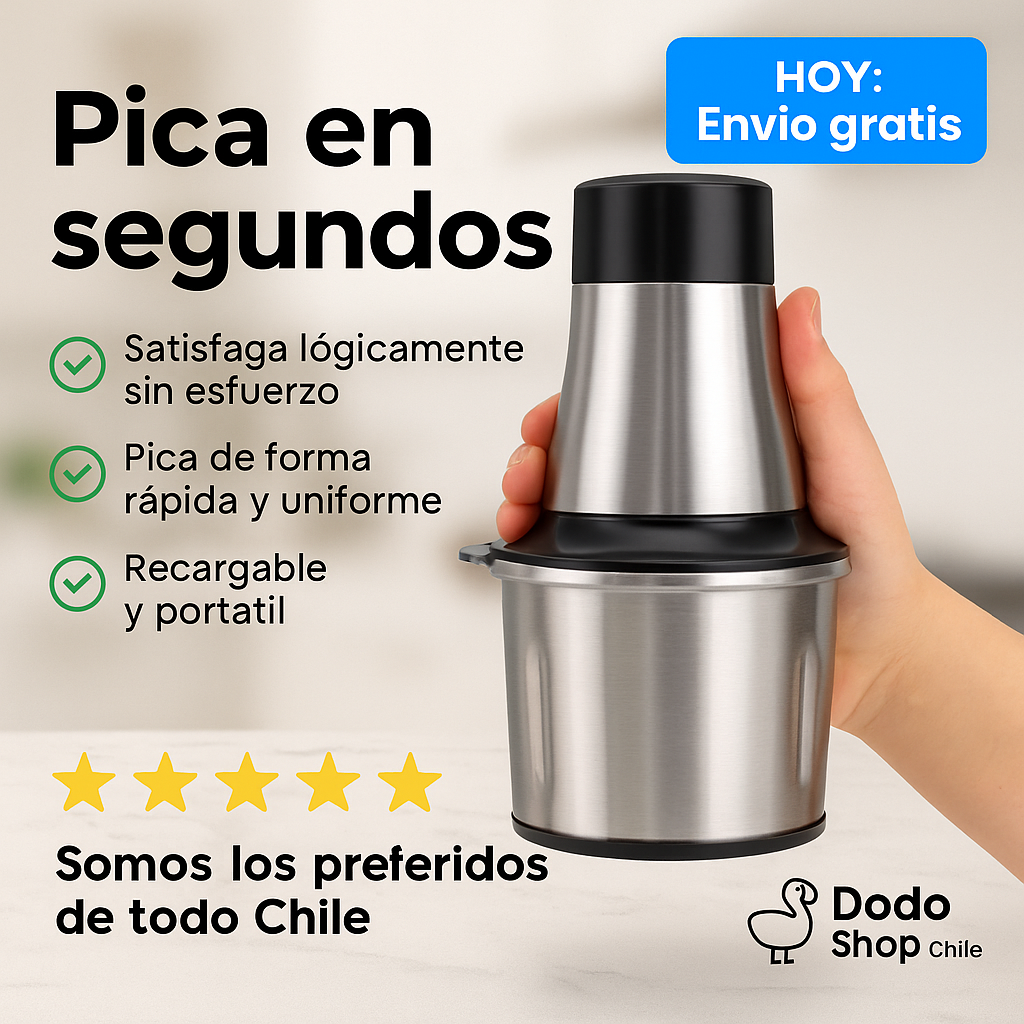 Picadora Eléctrica 2 Velocidades | Tritura, Pica y Muele en Segundos